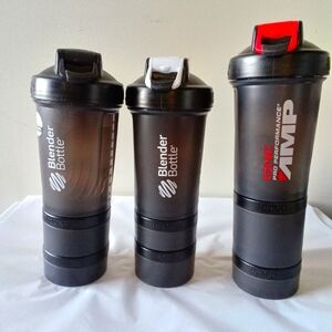 Blender Bottle ProStak 22 oz Shaker Pill & Protein Powder Storage Lot of 3